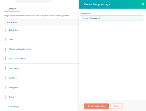 Lifecycle stage customization HubSpot