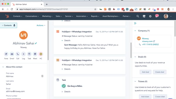 HubSpot WhatsApp Contact Timeline-1