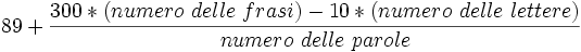 Formula indice di GulpEase