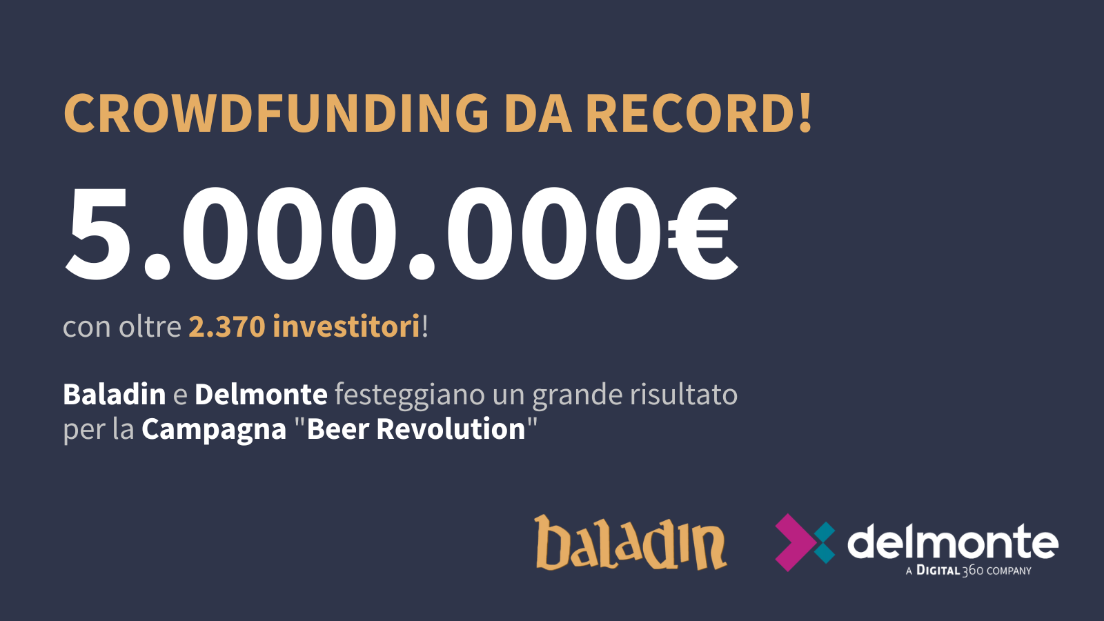Grande successo per la campagna "Beer Revolution" di Baladin: crowdfunding da record!
